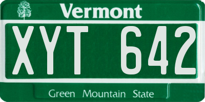 VT license plate XYT642