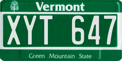VT license plate XYT647