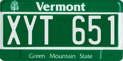 VT license plate XYT651