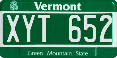 VT license plate XYT652