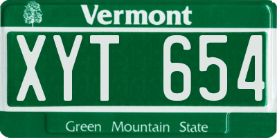VT license plate XYT654