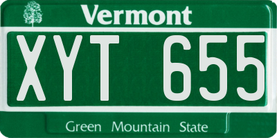 VT license plate XYT655