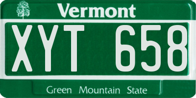 VT license plate XYT658