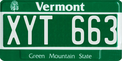 VT license plate XYT663