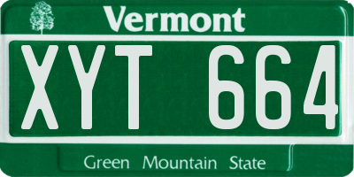 VT license plate XYT664