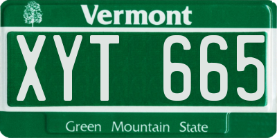 VT license plate XYT665