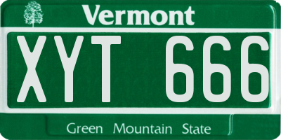 VT license plate XYT666