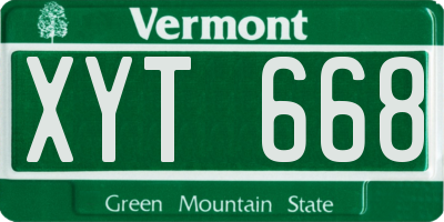 VT license plate XYT668