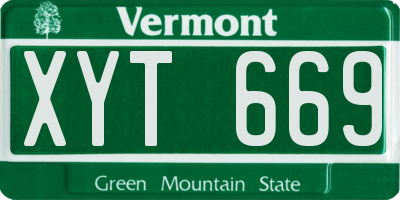 VT license plate XYT669