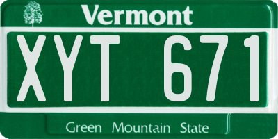 VT license plate XYT671