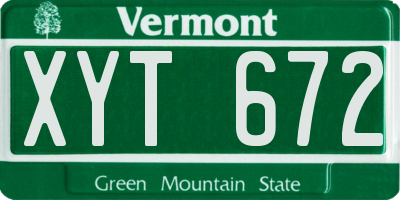 VT license plate XYT672