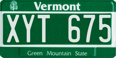 VT license plate XYT675