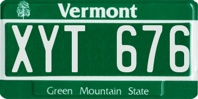 VT license plate XYT676