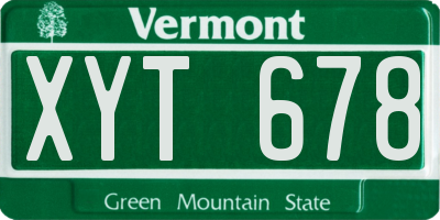 VT license plate XYT678