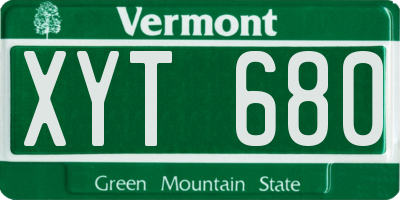 VT license plate XYT680
