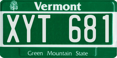 VT license plate XYT681