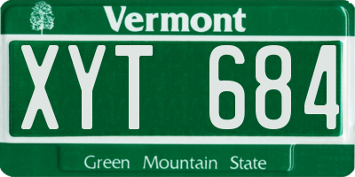 VT license plate XYT684