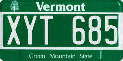 VT license plate XYT685