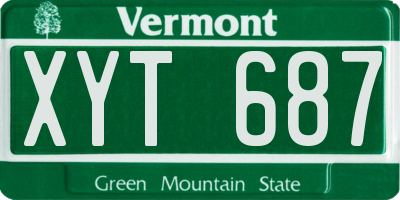 VT license plate XYT687