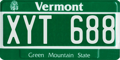 VT license plate XYT688
