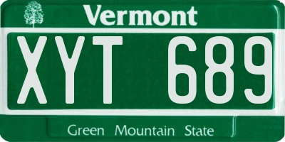 VT license plate XYT689