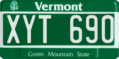 VT license plate XYT690