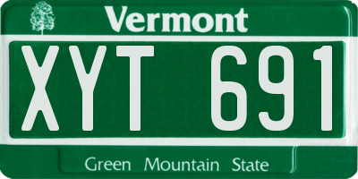 VT license plate XYT691