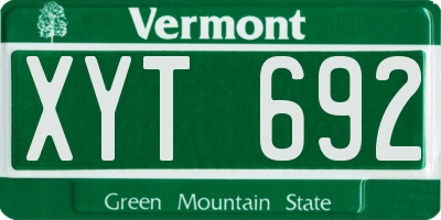 VT license plate XYT692