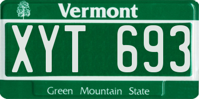 VT license plate XYT693