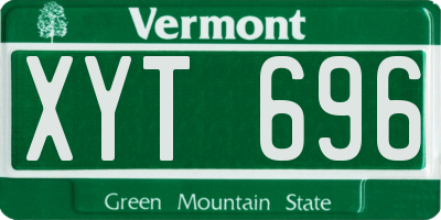 VT license plate XYT696