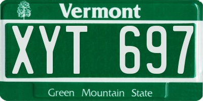 VT license plate XYT697