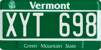 VT license plate XYT698