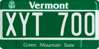 VT license plate XYT700