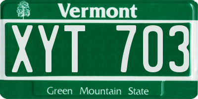 VT license plate XYT703