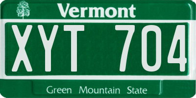 VT license plate XYT704
