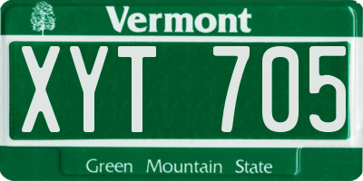 VT license plate XYT705