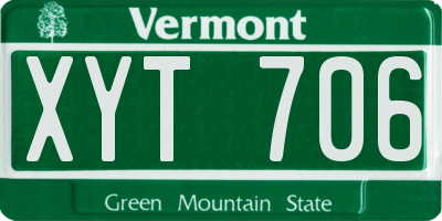 VT license plate XYT706