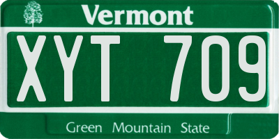 VT license plate XYT709
