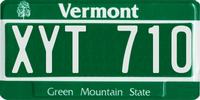 VT license plate XYT710
