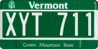 VT license plate XYT711