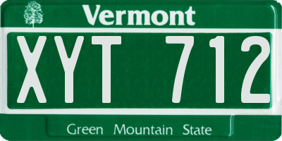 VT license plate XYT712