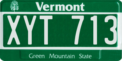 VT license plate XYT713
