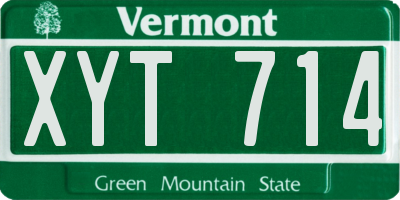 VT license plate XYT714