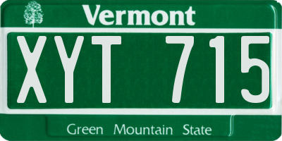 VT license plate XYT715