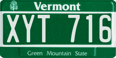 VT license plate XYT716