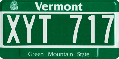 VT license plate XYT717