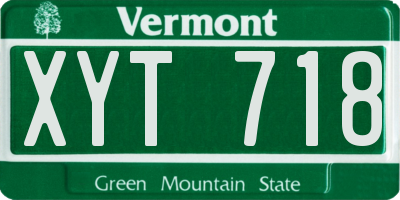 VT license plate XYT718
