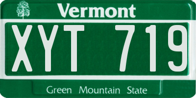 VT license plate XYT719