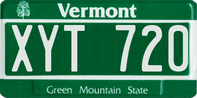 VT license plate XYT720