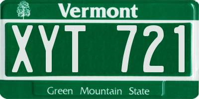 VT license plate XYT721